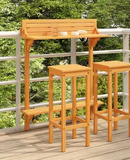 Barové židle Balkonový barový set 3 ks Dekorhome Čtvercový