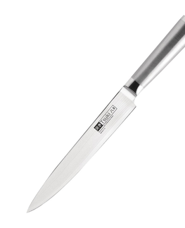 Kuchyňské nože Tsuki nářezový nůž z damaškové oceli 20,5 cm - kovová rukojeť