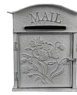 Poštovní schránky Světle šedá retro poštovní schránka Mail - 26*10*31 cm Clayre & Eef 6Y4795