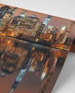 Samolepící tapety Samolepící fototapeta odraz Manhattanu ve vodě