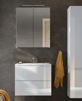 Koupelnový nábytek Kielle Oudee Skříňka včetně umyvadla, 60x55x46 cm, 2 zásuvky, lesklá bílá 50002S60