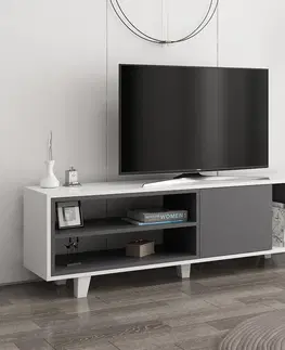 Televizní stolky Televizní stolek ROSMAR bílá antracit
