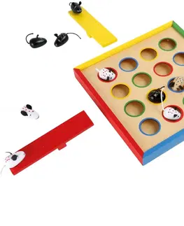 Dřevěné hračky Small foot Hra kloboučku hop MYŠKY vícebarevná