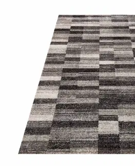 Moderní koberce Moderní šedohnědý koberec s obdélníky Šířka: 80 cm | Délka: 150 cm