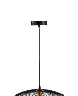 Svítidla Černé kovové stropní světlo Line small - Ø 35*85 cm J-Line by Jolipa 97982