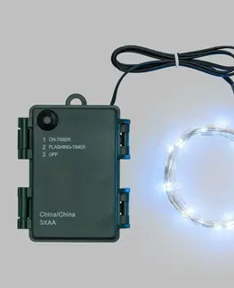 LED osvětlení na baterie Xmas King XmasKing Led bateriový řetěz 16m 160LED venkovní, studená bílá
