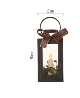 Vánoční lucerny EMOS Vánoční lucerna se svíčkou Tupi 20 cm černá
