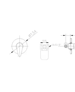 Koupelnové baterie AQUALINE KASIOPEA podomítková sprchová baterie, 1 výstup, chrom 1107-41