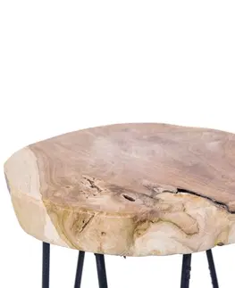 Stoličky DekorStyle Dřevěná stolička s kovovými nohami