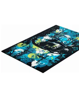 Koberce a koberečky Grund Rohožka Mormor šedá-modrá-žlutá, 40 x 60 cm