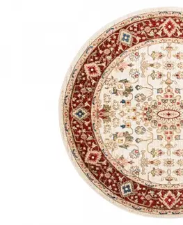 Kulaté a oválné koberce Kulatý vintage koberec krémové barvy Šírka: 170 cm