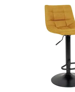 Barové židle Norddan Designová barová židle Dominik hořčicová