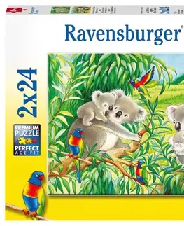 Hračky puzzle RAVENSBURGER - Roztomilé Koaly A Pandy 2X24 Dílků