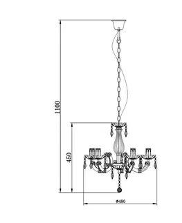 Klasická závěsná svítidla ZUMALINE Závěsné svítidlo MAGNOLIA RLD94016-5A