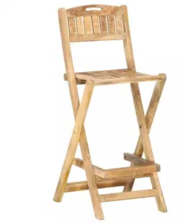 Zahradní křesla a židle Skládací zahradní barové židle 2 ks mangovníkové dřevo Dekorhome