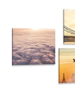 Sestavy obrazů Set obrazů Londýn s východem slunce
