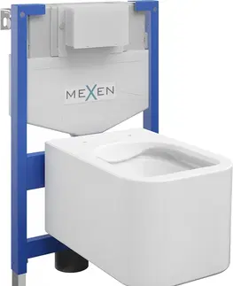 Záchody MEXEN/S WC předstěnová instalační sada Fenix XS-F s mísou WC Elis,  bílá 6803391XX00