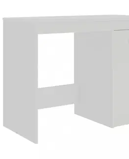 Pracovní stoly Psací stůl se zásuvkami a skříňkou 140x50 cm Dekorhome Šedá lesk