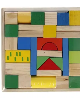 Hračky MEGA CREATIVE - Kostky dřevěné 42 ks