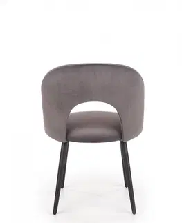 Židle HALMAR Čalouněná židle Ilija šedá/černá