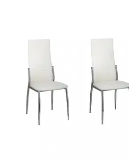 Židle Jídelní židle 2 ks umělá kůže Dekorhome Cappuccino