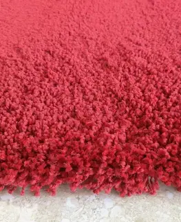 Koberce SHAGGY Moderní huňatý koberec v červené barvě