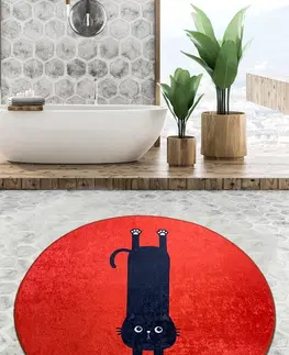 Koupelnové předložky L'essentiel Koupelnový kobereček KITTY 80 cm červený