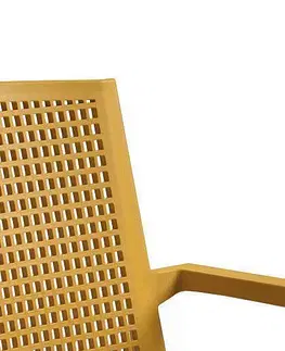 Zahradní židle a křesla Plastové křeslo s područkami STOCKHOLM (různé barvy) žlutá