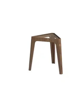 Luxusní a designové příruční stolky Estila Moderní hnědý příruční stolek Vita Naturale trojúhelníkový 58cm