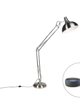 Stojaci lampy Chytrá stojací lampa ocelová včetně Wifi A60 - Hobby