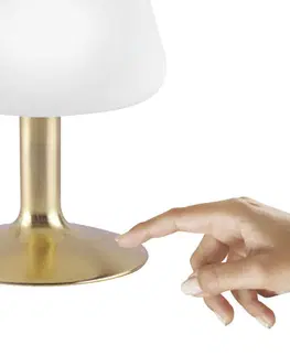 Stolni lampy Mosazná stolní lampa s 3-stupňovým dotykovým stmívačem včetně LED - Tilly