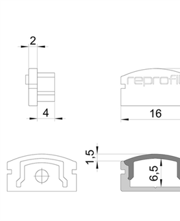 Profily Light Impressions Reprofil koncovka F-AU-01-10 sada 2 ks černá 16 mm 978512
