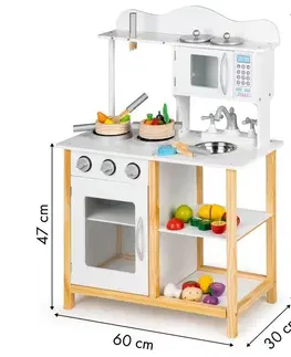 Hračky Dřevěná kuchyňka pro děti + doplňky Ecotoys