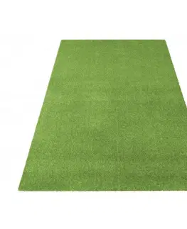 Koberce SHAGGY Jednobarevný koberec zelené barvy