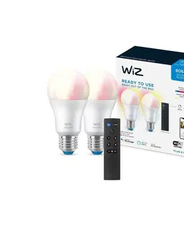 Svítidla WiZ SADA 2x LED RGBW Stmívatelná žárovka A60 E27/8,5W/230V 2200-6500K Wi-Fi+DO - WiZ 