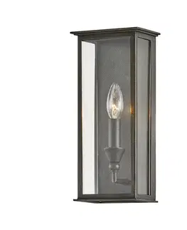 Rustikální venkovní nástěnná svítidla HUDSON VALLEY venkovní nástěnné svítidlo CHAUNCEY kov/sklo bronz/čirá E14 1x40W B6991-CE