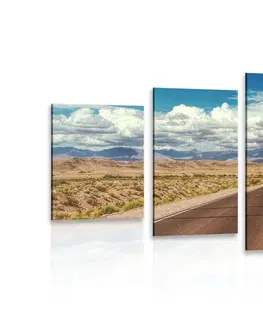 Obrazy přírody a krajiny 5-dílný obraz cesta v poušti