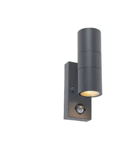 Venkovni nastenne svetlo Venkovní nástěnné svítidlo antracitové 2-svítidlo IP44 s pohybovým senzorem - Duo