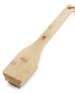 Grilovací nářadí Grilovací čistící kartáč Weber s bambusovou rukojetí - 30 cm