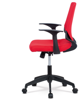 Kancelářské židle Kancelářská židle LIVITACA, červená látka/černý plast