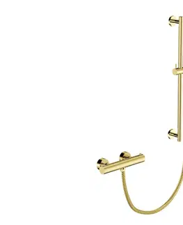 Sprchy a sprchové panely HOPA Nástěnný termostatický sprchový set VEO zlatá BABPVNTIIZL