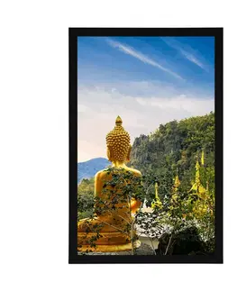 Feng Shui Plakát pohled na zlatého Buddhy