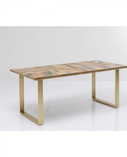Jídelní stoly KARE Design Jídlení stůl Abstract - mosaz, 180x90cm