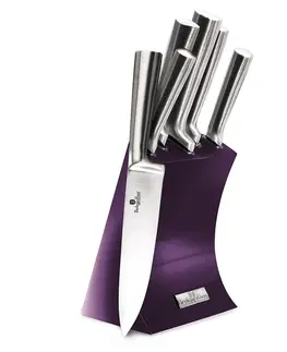 Kuchyňské nože Berlinger Haus Sada nožů ve stojanu 6 ks nerez Royal Purple Metallic Line