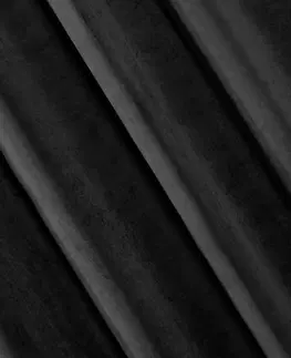 Jednobarevné hotové závěsy Stylový černý závěs ze sametu 140 x 250 cm