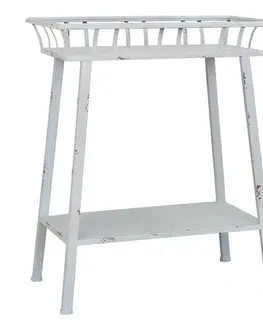 Konferenční stolky Šedý kovový odkládací stolek - 59*31*73 cm Clayre & Eef 5Y0240