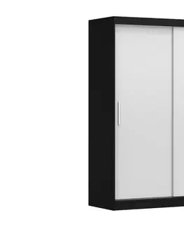 Šatní skříně Idzczak Meble Šatní skříň VISTA 04 150 cm černá/bílá, varianta bez osvětlení