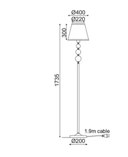 Retro stojací lampy ACA Lighting Textile stojanové svítidlo AD90041F