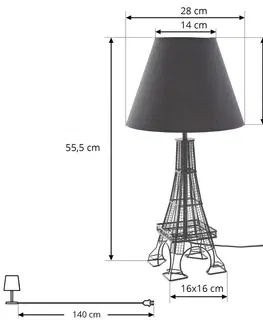 Stolní lampy Lindby Lindby Croia stolní lampa drátěný podstavec černá