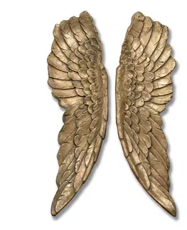 Luxusní stylové sošky a figury Estila Luxusní dekorace Andělská křídla 104cm zlaté (2ks)